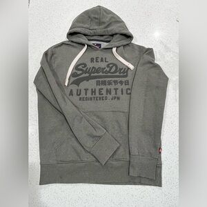 Superdry Men's Orange Label Pullover Hoodie Charcoal Gray Size XL